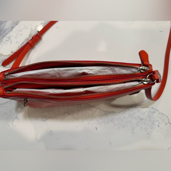 COACH Double-Zip Crossbody/Shoulder bag - orange leather - Picture 9 of 14